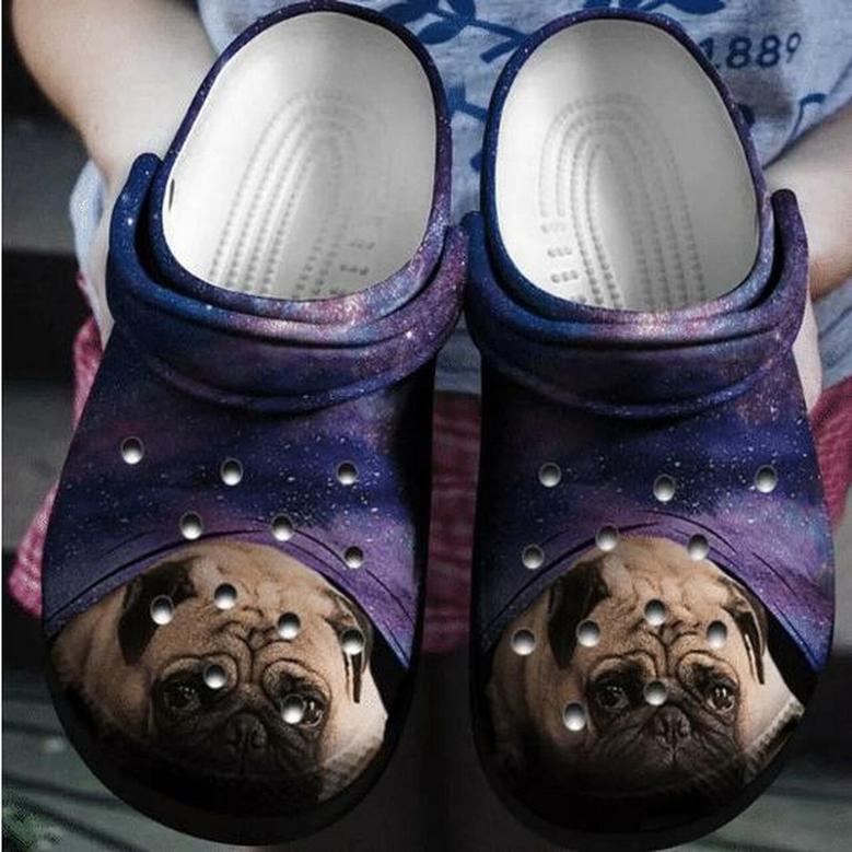 Cute Pug Galaxy Personalized 12 Gift For Lover Rubber Clog Shoes Comfy Footwear