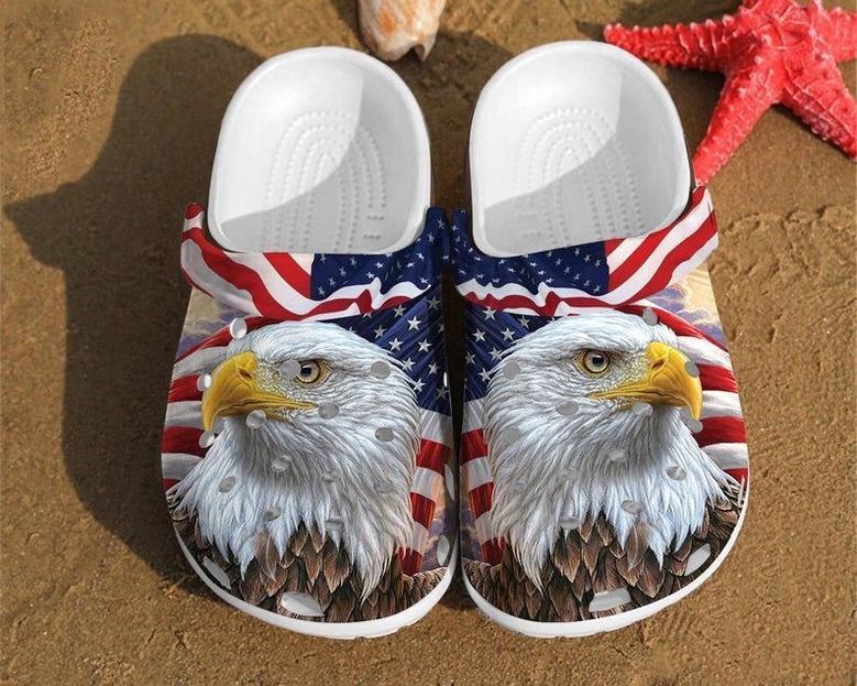 Eagle America Flag Gift For Fan Rubber Clog Shoes Comfy Footwear