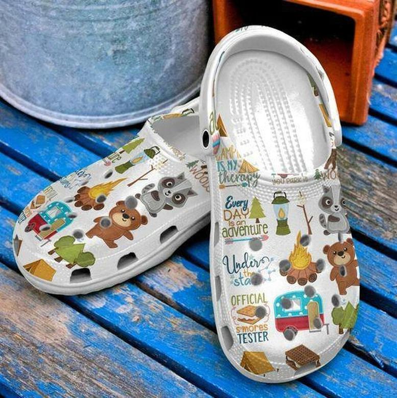Every Day Adventure Bear Camping Personalized Gift For Lover Rubber Clog Shoes Comfy Footwear