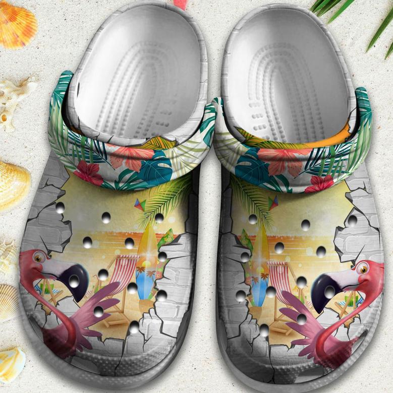 Flamingo Enjoy Summer Beach Shoes - Summer 2022 Custom Shoes Birthday Gift For Men Women