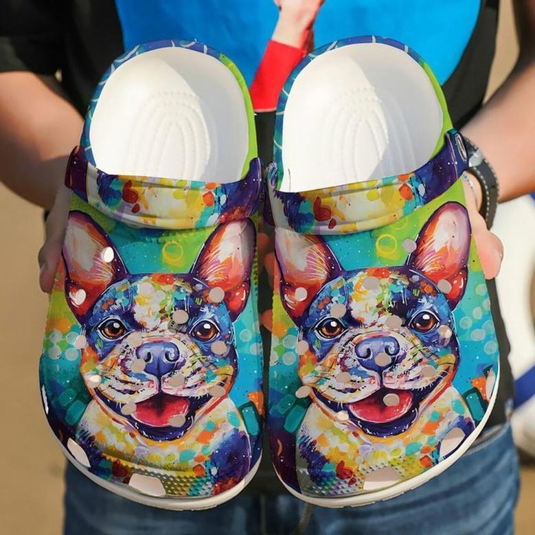 French Bull Dog Colorful 102 Gift For Lover Rubber Clog Shoes Comfy Footwear