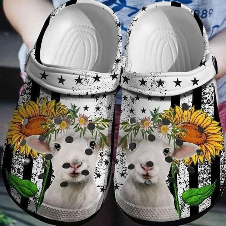 Goat Sunflower Gift For Lover Rubber Clog Shoes Comfy Footwear