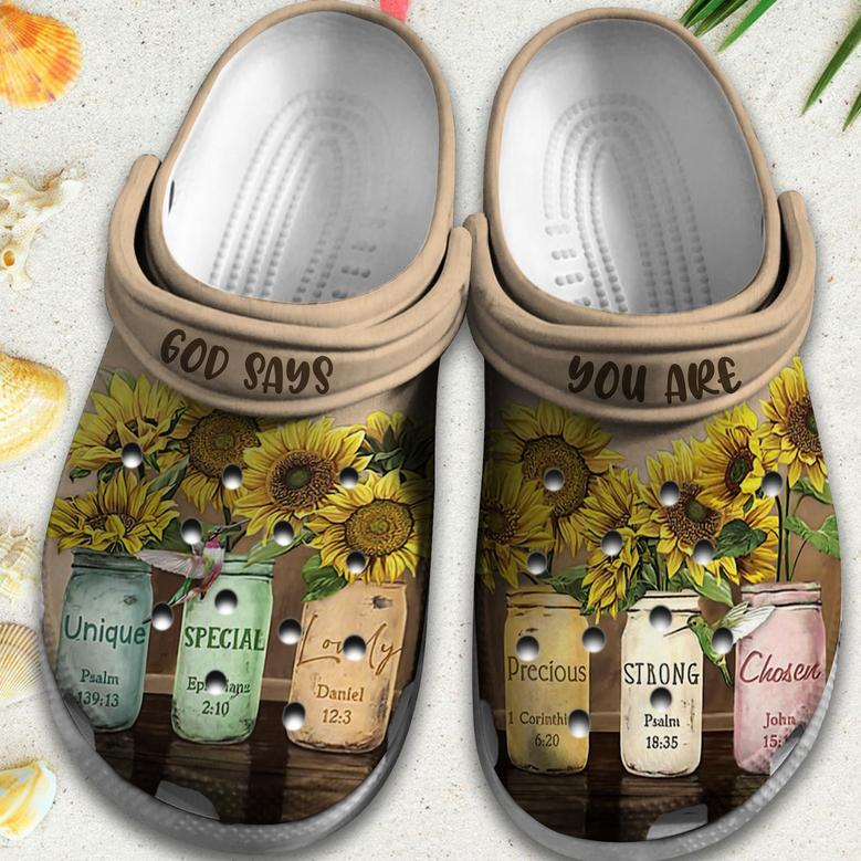 God Says You Are Beautiful Sunflower Shoes - Unique Special Lovely Custom Shoes Birthday Gift For Women Girl Mother Daughter Sister Friend