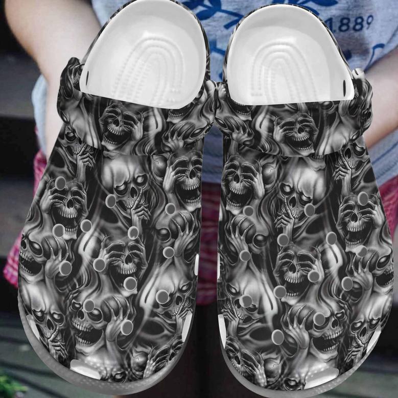Hear No Evil Shoes - Skull Shoes Crocbland Clog Gifts For Man Son
