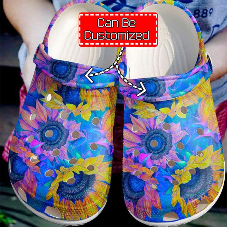 Hippie - Hippie Sunflower Colorful Clog Shoes For Men And Women