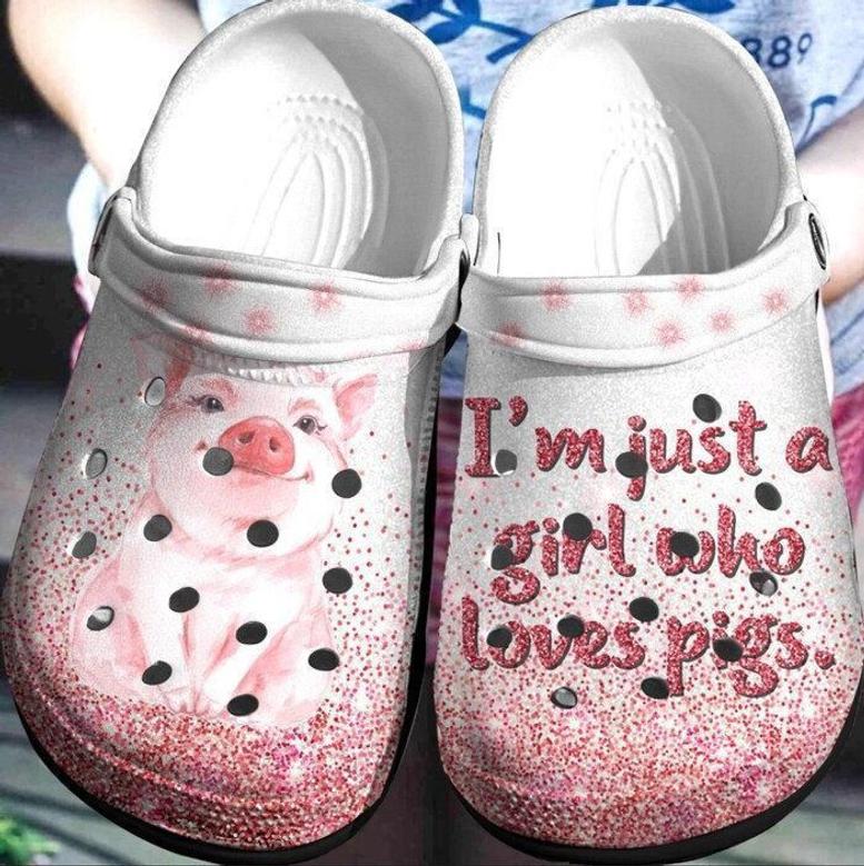 Im Just A Girl Who Loves Pigs Rubber Clog Shoes Comfy Footwear