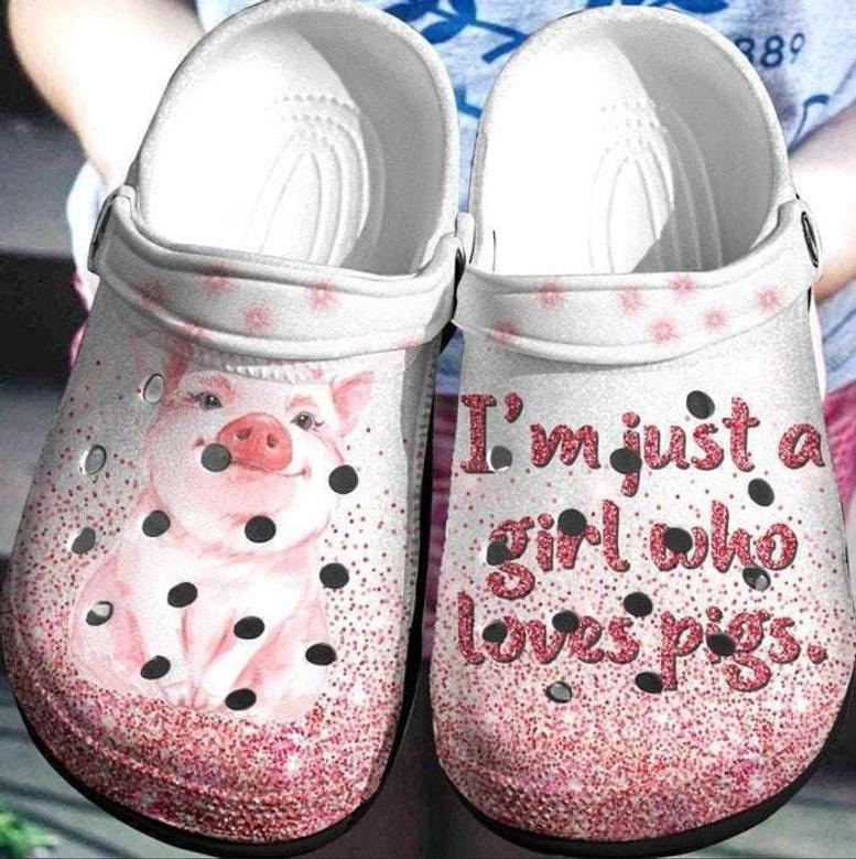 Just A Girl Who Loves Pigs Rubber Clog Shoes Comfy Footwear