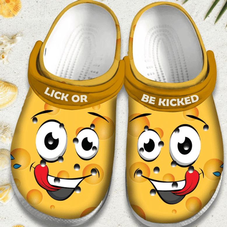 Lick Or Be Kicked Smile Face Rubber Clog Shoes Comfy Footwear