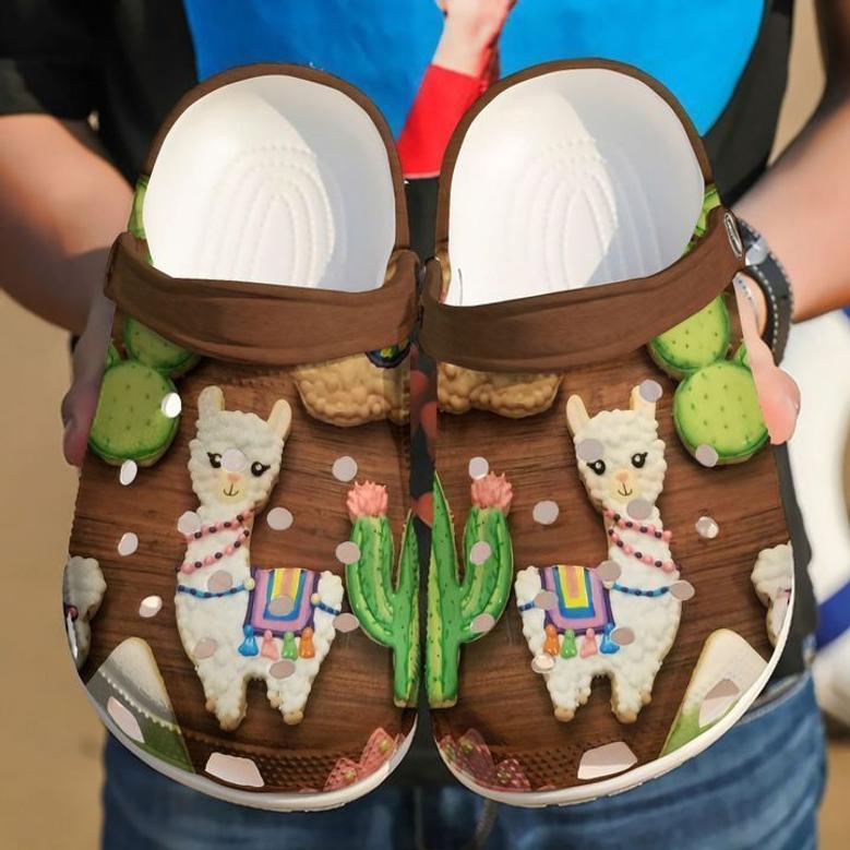 Llama Cookie Rubber Clog Shoes Comfy Footwear