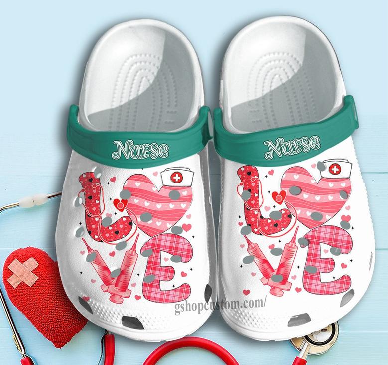 Love Heart In Nurse Shoes Clogs Gift For Female Friends