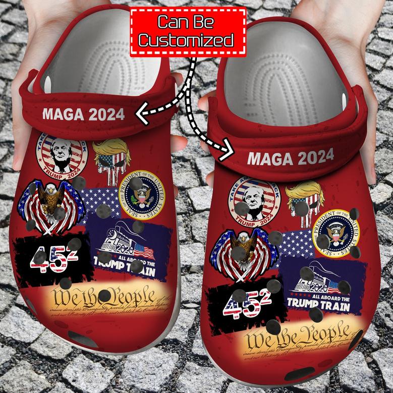 Maga 2024 Stickers Trump Vote For Girl Gifts Clog Shoes