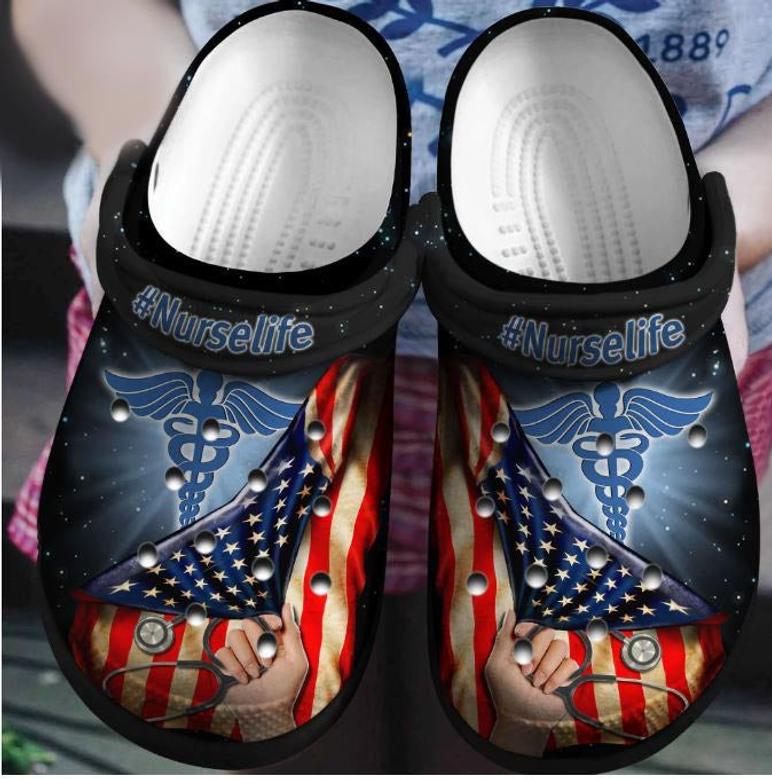 Nurse Caduceus Shoes 4Th Of July - Nurse Life Custom Shoes Independence Gift For Women Men