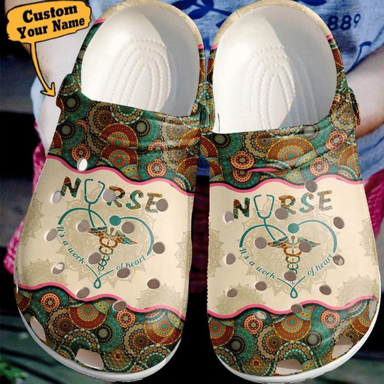 Nurse - Nurse A Work Of Heart Love Doctor Clog Shoes For Men And Women