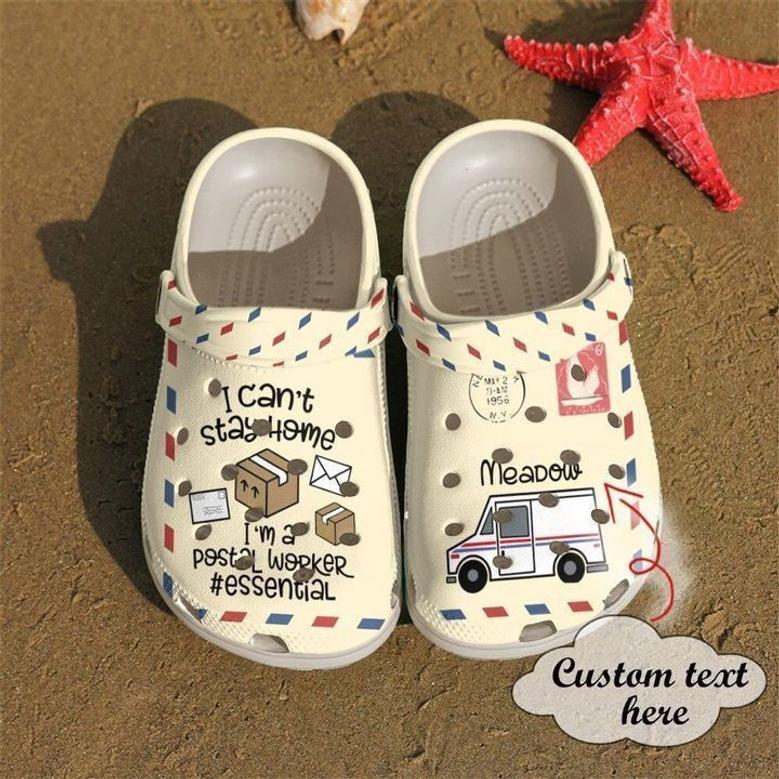 Postal Worker Personalized Cant Stay Home Rubber Clog Shoes Comfy Footwear