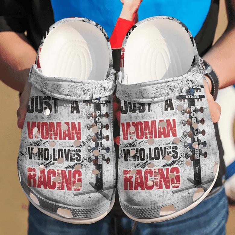 Racing Just A Girl Who Loves 102 Gift For Lover Rubber Clog Shoes Comfy Footwear