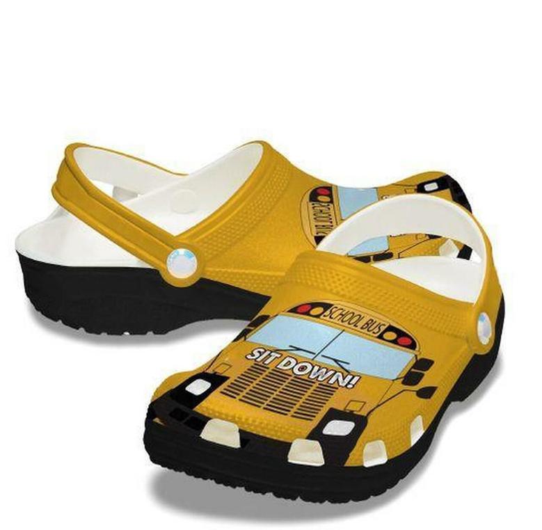 School Bus Sit Down 4 Personalized Gift For Lover Rubber Clog Shoes Comfy Footwear