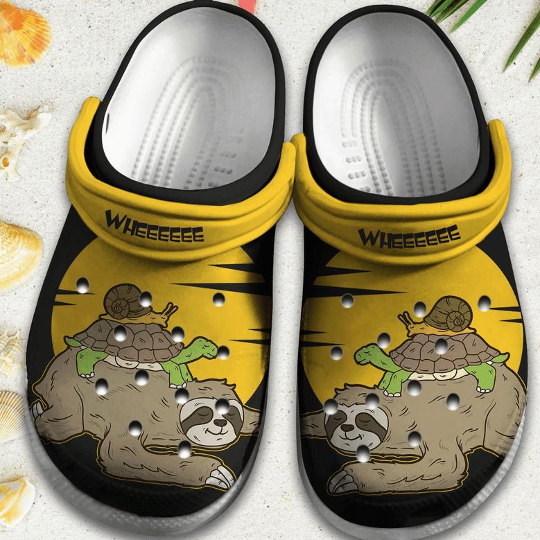 Sloth Turtle Snail Wheee Gift For Lover Rubber Clog Shoes Comfy Footwear