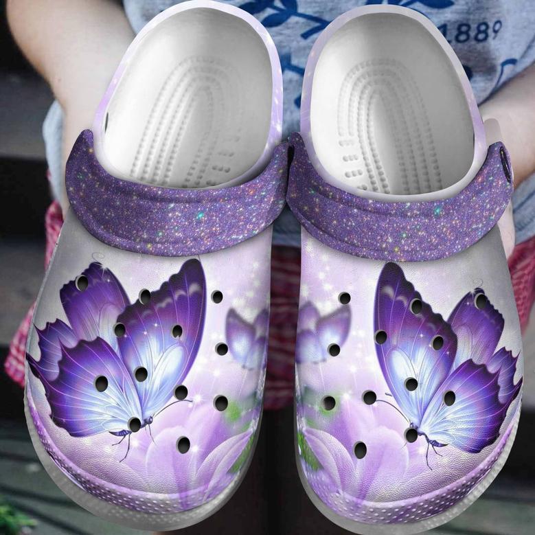 Sparkling Butterfly Shoes Clogs Birthday Gifts For Daughter