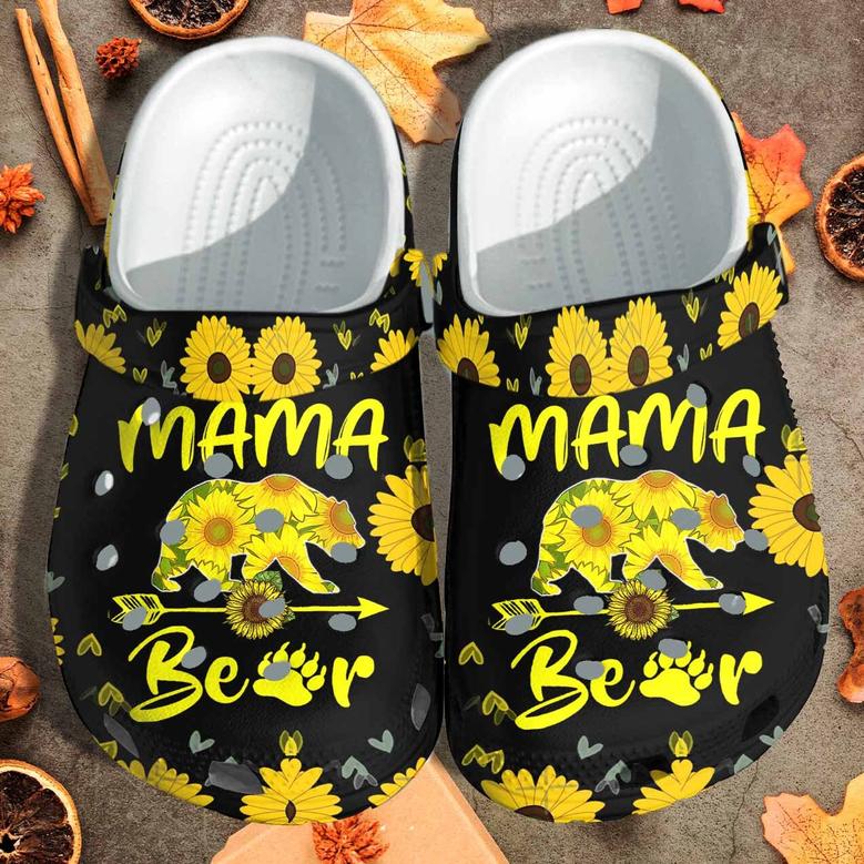 Sunflower Bear Mama Shoes Gift For Mothers Day - Grandma Beer Mama Beer Custom Shoes Birthday Gift For Women
