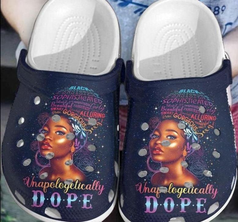 Unapologetically Dope Birth Month Gift Back Girl Rubber Clog Shoes Comfy Footwear