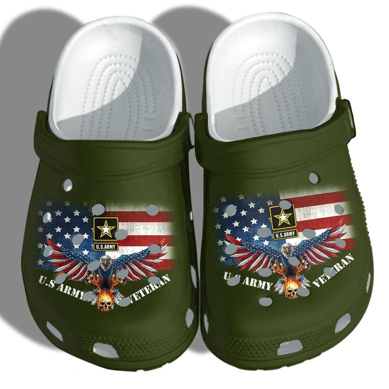 Us Army Veteran Custom Shoes Fathers Day Gifts Grandpa Husband - Eagle America Flag Outdoor Shoes Gifts For Men Women