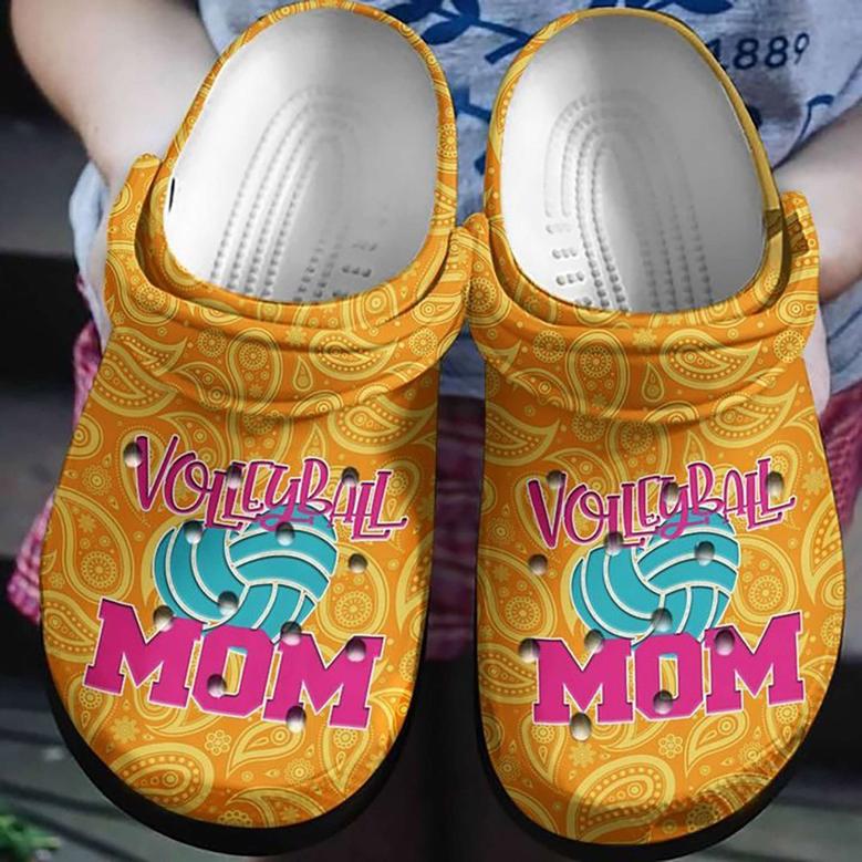 Volleyball Mom Paisley Bandana Rubber Clog Shoes Comfy Footwear