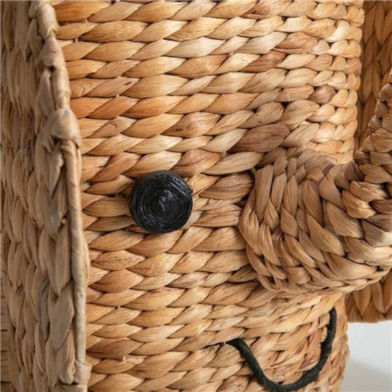 Attractive Wicker Water Hyacinth Elephant Basket For Baby Cloth Storage And Nursery Baby Room Decoration