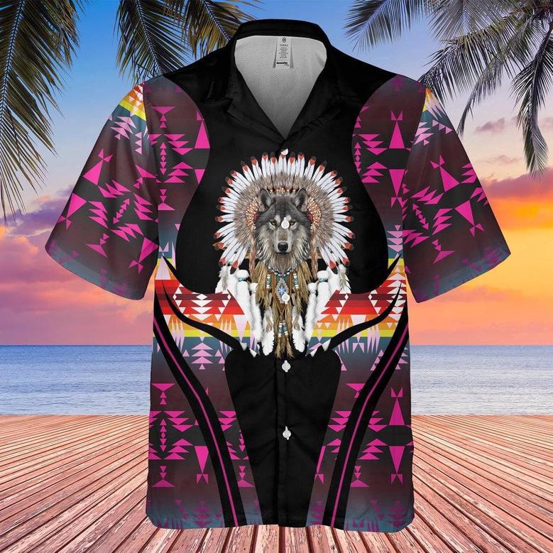 Assert Your Unique Identity With Wolf Graphic Native American Hawaiian Shirt, Native America Shirt, Native American Hawaiian Shirt