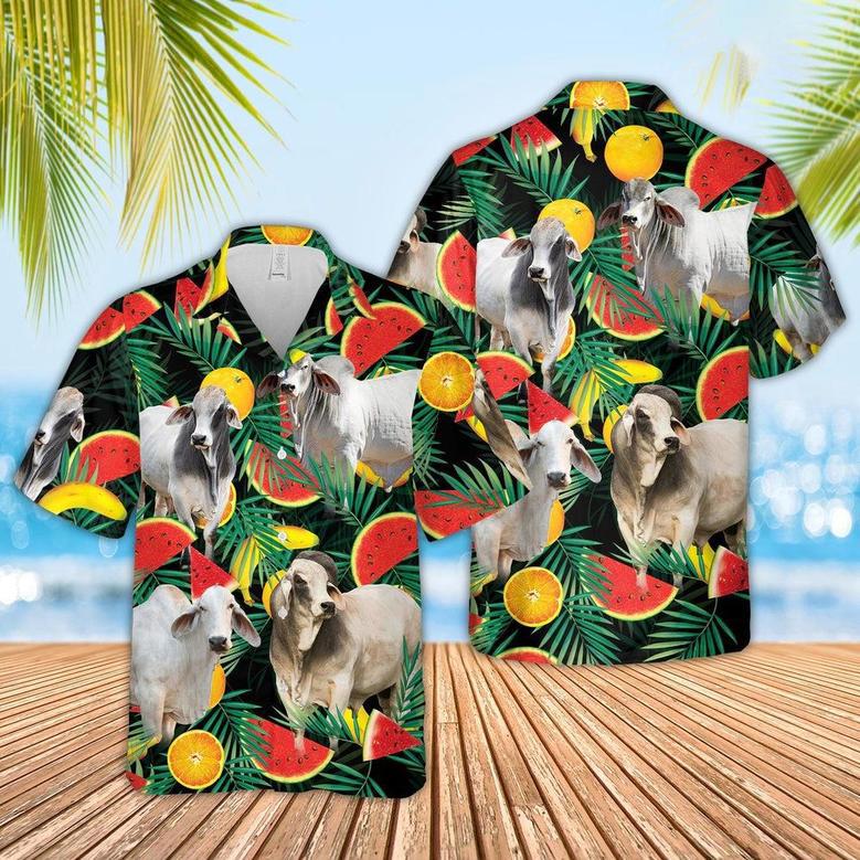 Brahman Watermelon Hawaiian Shirt, Farm Hawaiian Shirt, Farmer Hawaii