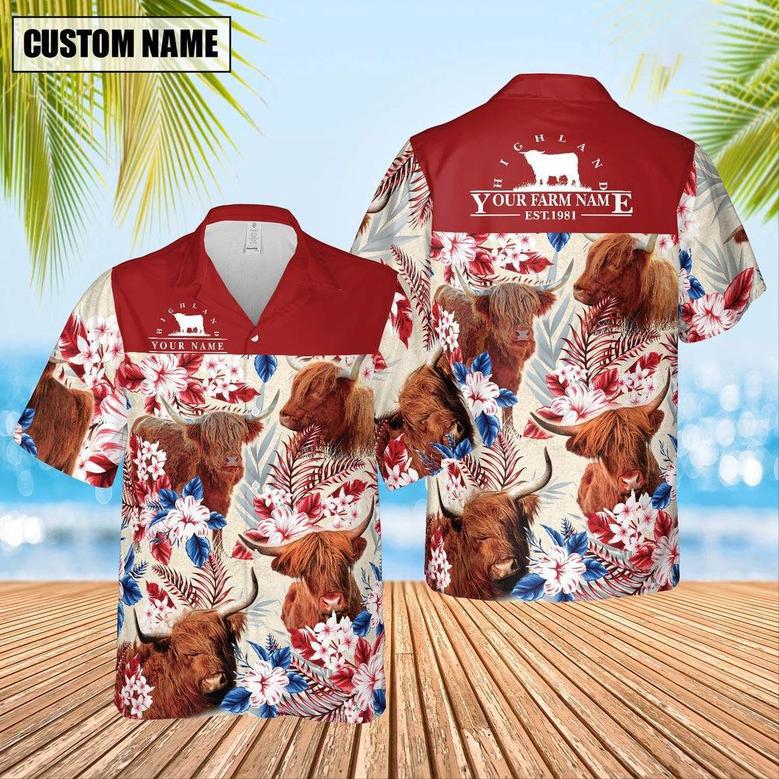 Cattle Custom Name And Farm Name Hawaiian Shirts, Farm Hawaiian Shirt, Farmer Hawaii