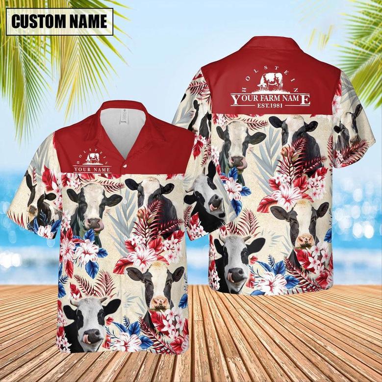 Cattle Custom Name And Farm Name Hawaiian Shirts, Farm Hawaiian Shirt, Farmer Hawaii