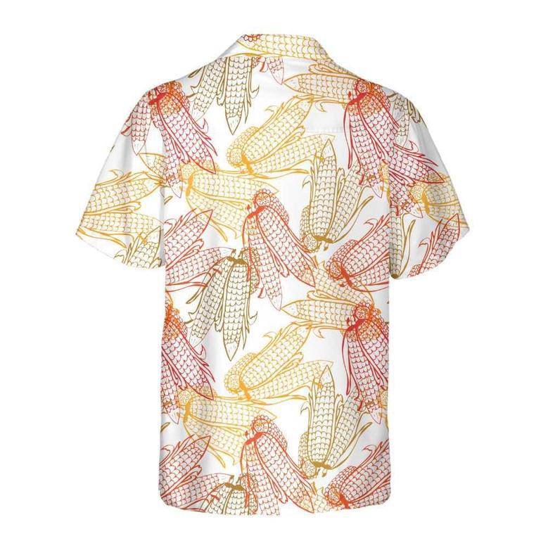 Corn Sketch Pattern All Over Printed Hawaiian Shirt, Farm Hawaiian Shirt, Farmer Hawaii