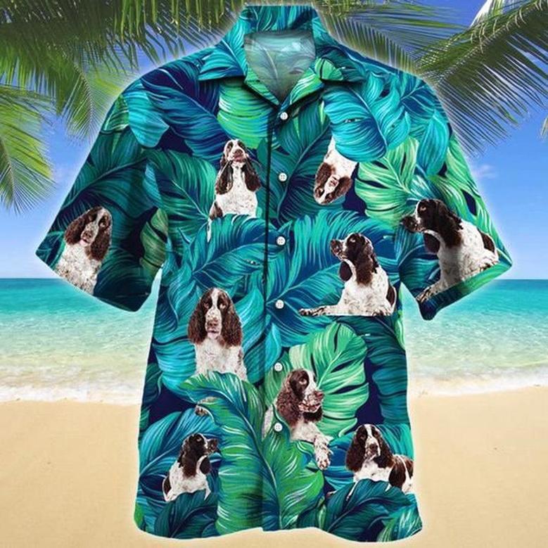 English Springer Spaniel Dog Lovers Hawaiian Style For Summer Hawaiian Shirt, Farm Hawaiian Shirt, Farmer Hawaii