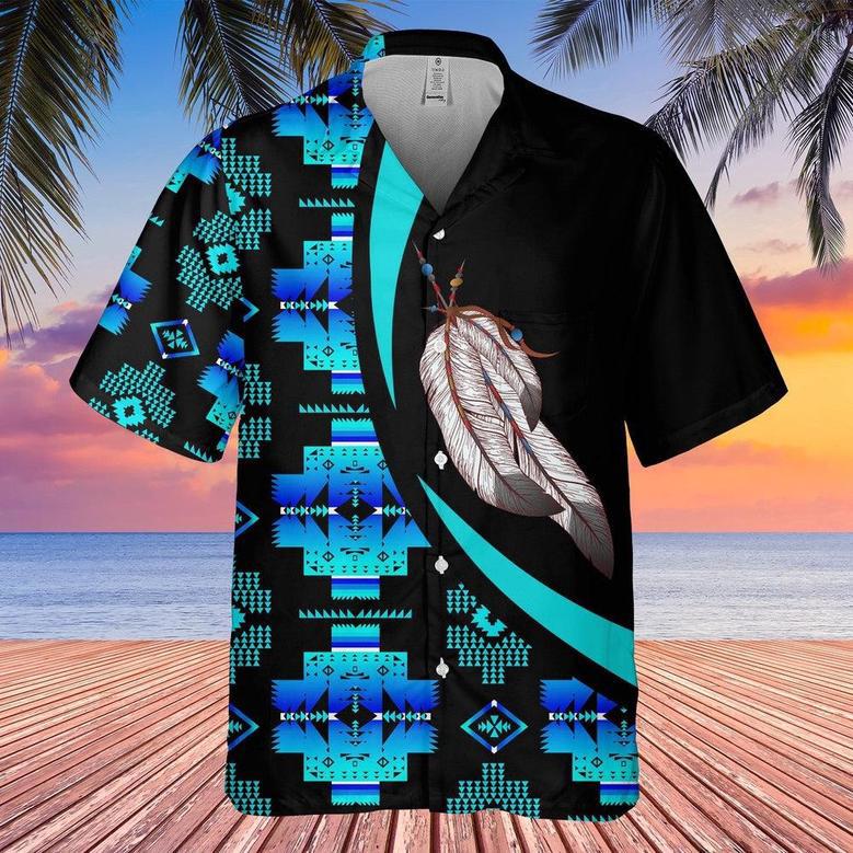 Feather For Party Luxurious And Impressive Native American Hawaiian Shirt, America Shirt, Native American Hawaiian Shirt