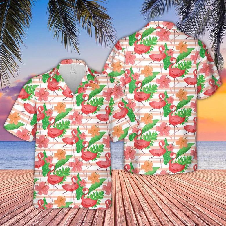 Flamingo Pattern Hawaiian Shirt, Farm Hawaiian Shirt, Farmer Hawaii