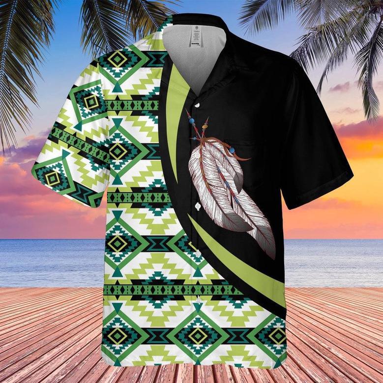 Glittering Feather Capture All Eyes Native American Hawaiian Shirt, America Shirt, Native American Hawaiian Shirt