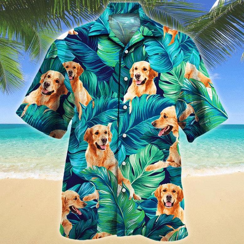 Golden Retriever Dog Lovers Hawaiian Style For Summer All Printed Hawaiian Shirt, Farm Hawaiian Shirt, Farmer Hawaii