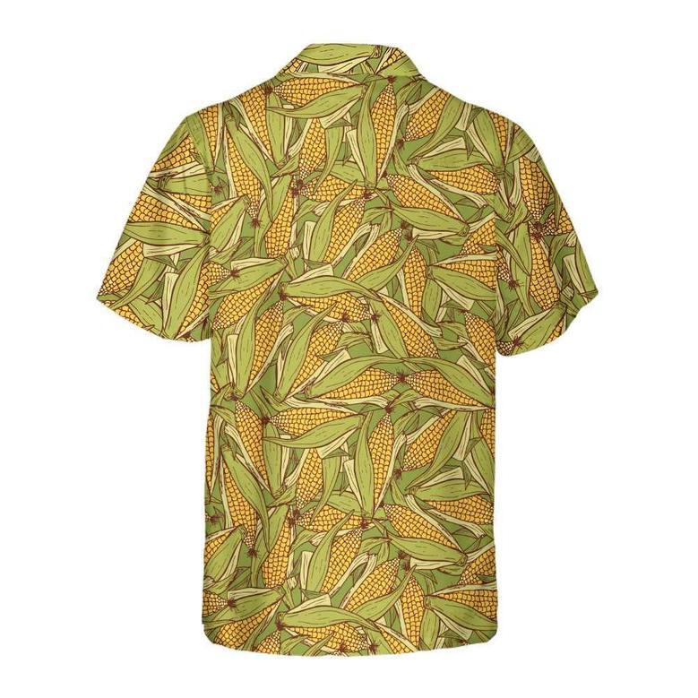 Hand Drawn Doodle Corn Cobs All Over Printed Hawaiian Shirt, Farm Hawaiian Shirt, Farmer Hawaii