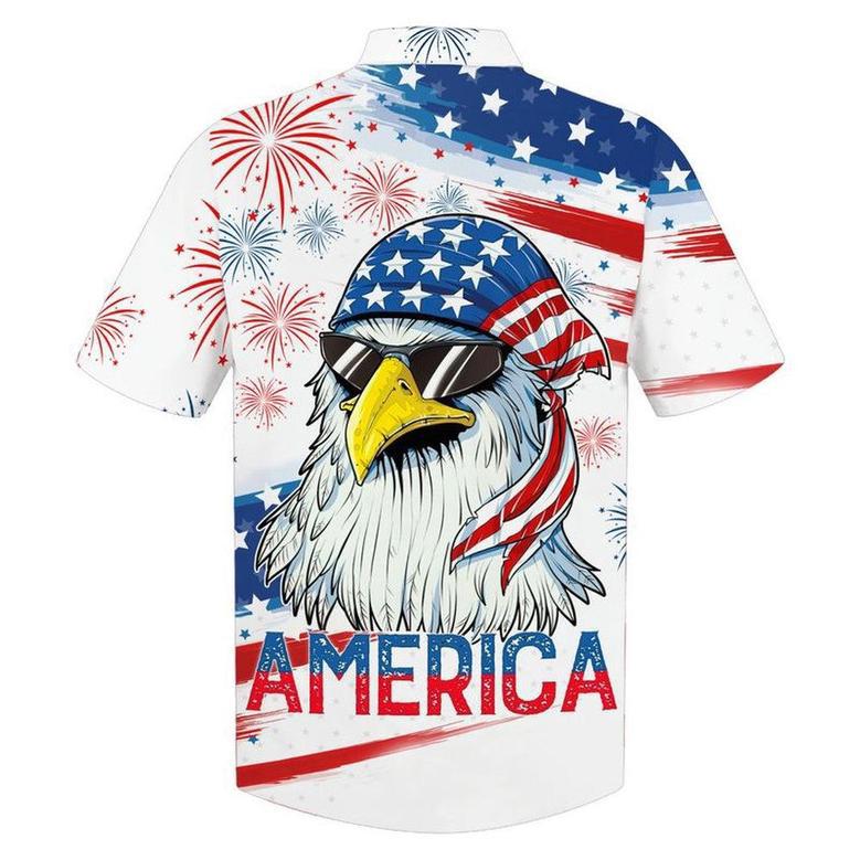 Happy Independence Day Eagle With Sunglasses Hawaiian Shirt, Farm Hawaiian Shirt, Farmer Hawaii