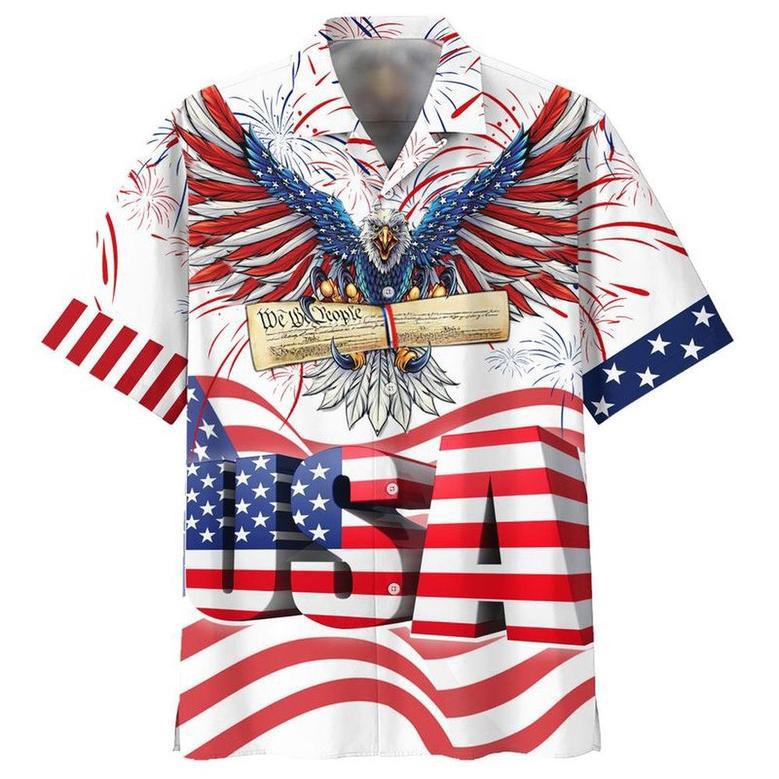 Happy Independence Day Flying Bald Eagles USA Hawaiian Shirt, Farm Hawaiian Shirt, Farmer Hawaii