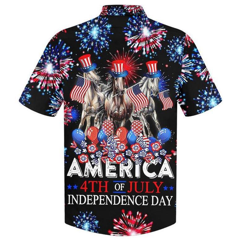 Happy Independence Day Horses Of July Hawaiian Shirt, Farm Hawaiian Shirt, Farmer Hawaii