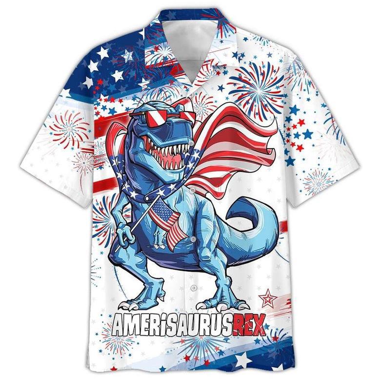 Happy Independence Day U.S Dinosaur Hawaiian Shirt, Farm Hawaiian Shirt, Farmer Hawaii