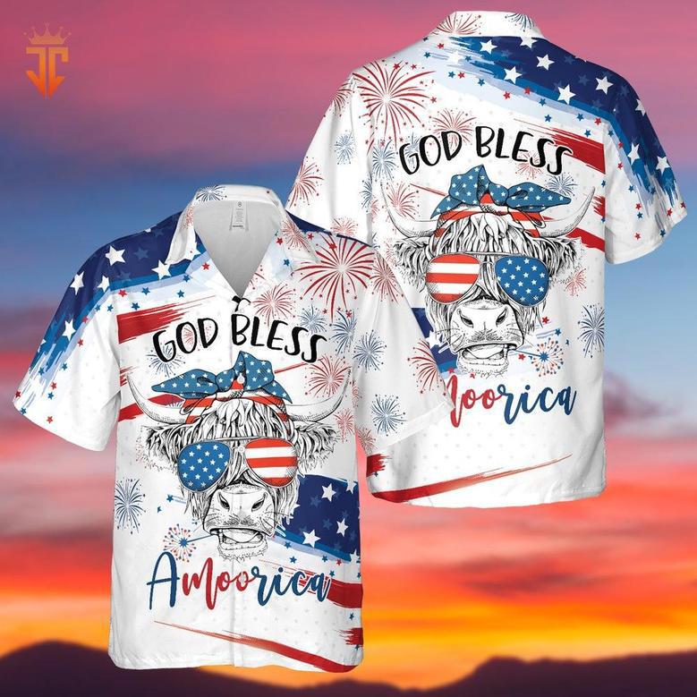 Happy Independence God Bless Amoorica All Over Printed Hawaiian Shirt, Farm Hawaiian Shirt, Farmer Hawaii