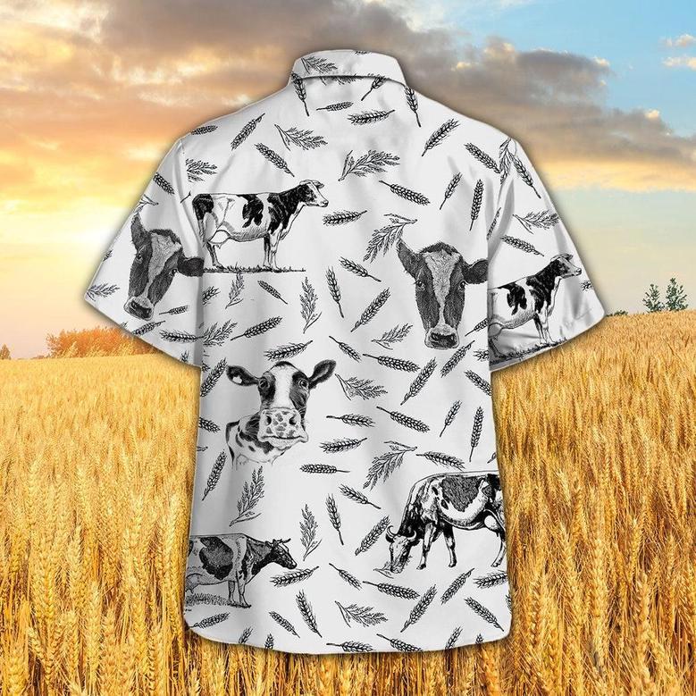 HOLSTEIN PATTERN All Printed Hawaiian Shirt, Farm Hawaiian Shirt, Farmer Hawaii