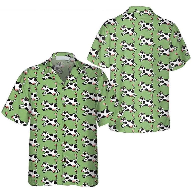 JUMPING COW All Printed Hawaiian Shirt, Farm Hawaiian Shirt, Farmer Hawaii