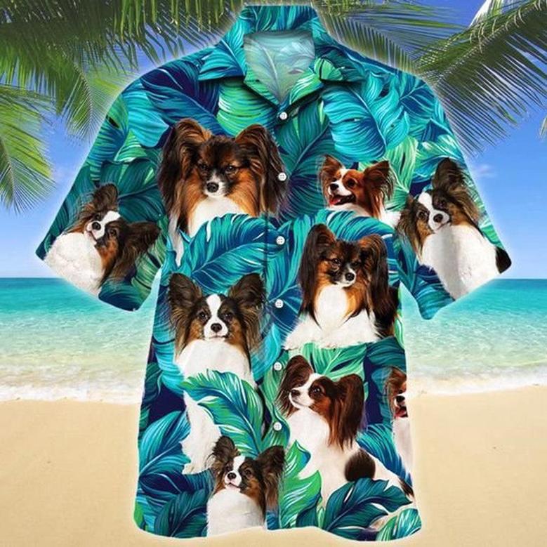 Papillon Dog Lovers Hawaiian Style For Summer Hawaiian Shirt, Farm Hawaiian Shirt, Farmer Hawaii