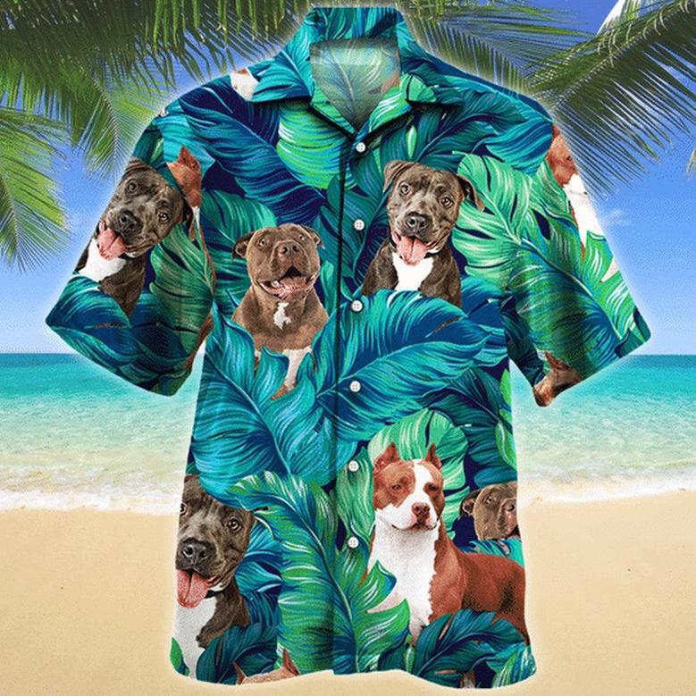 Pitbull Dog Lovers Hawaiian Style For Summer Hawaiian Shirt, Farm Hawaiian Shirt, Farmer Hawaii