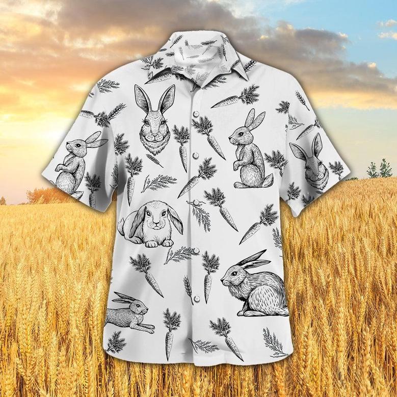 RABBIT PATTERN Hawaiian Shirt, Farm Hawaiian Shirt, Farmer Hawaii