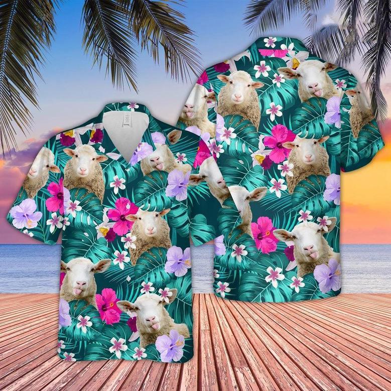 Sheep Tropical Style Hawaiian Shirt, Farm Hawaiian Shirt, Farmer Hawaii