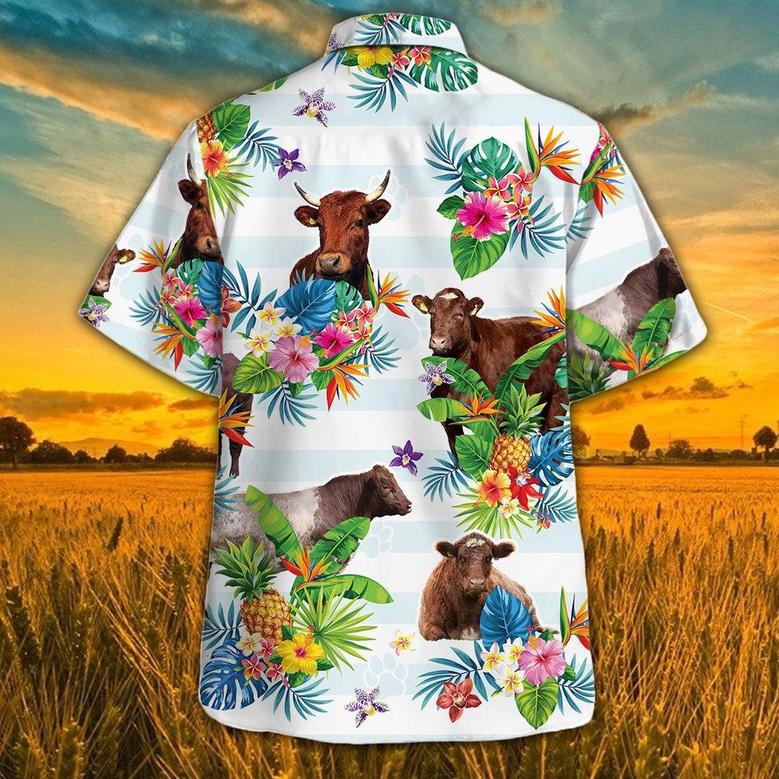 Shorthorn Hawaiian Theme Plants Pineapple All Over Printed Hawaiian Shirt, Farm Hawaiian Shirt, Farmer Hawaii